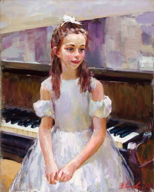 鋼琴前的女孩